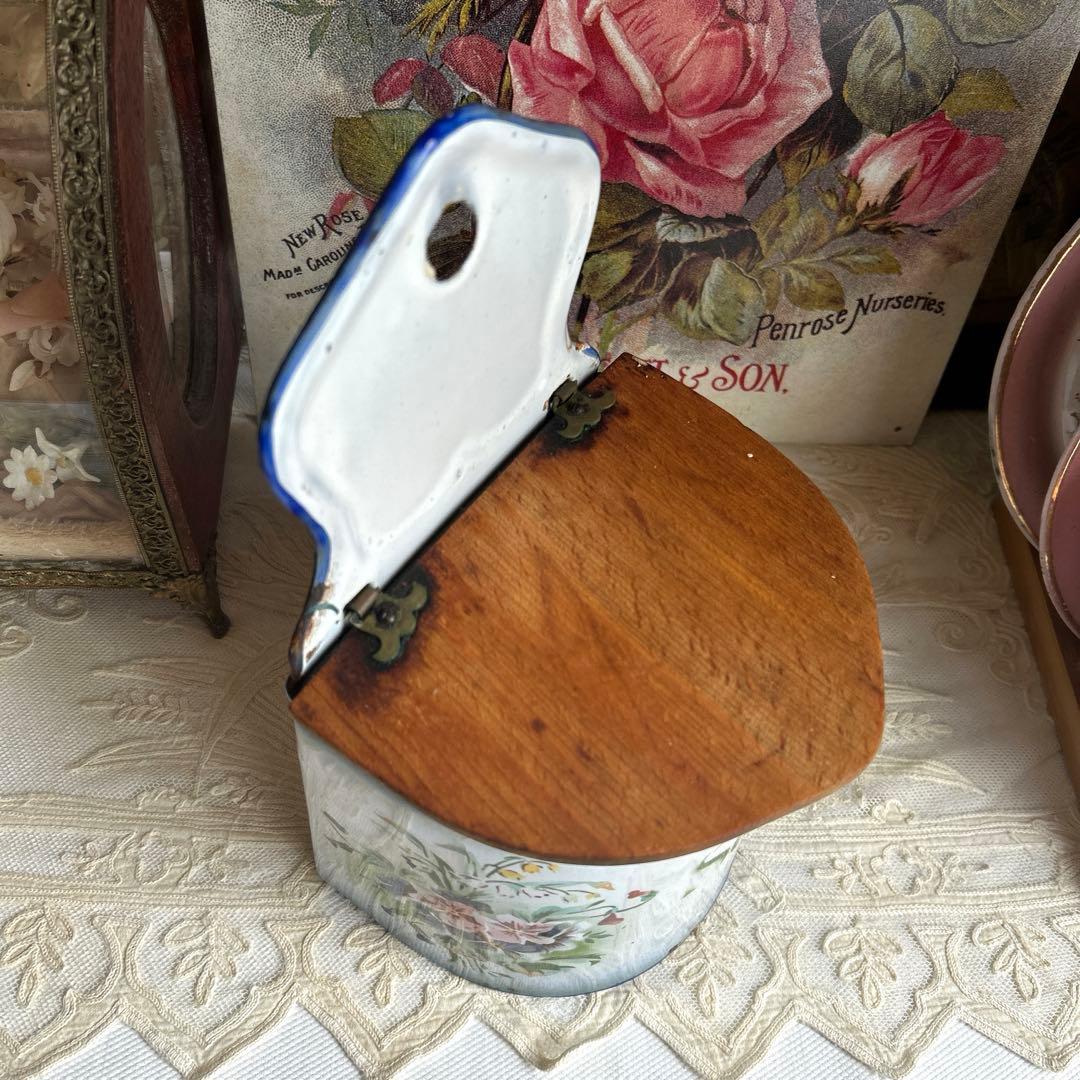 ぴくです。フランスアンティーク　japy ホーローセル缶