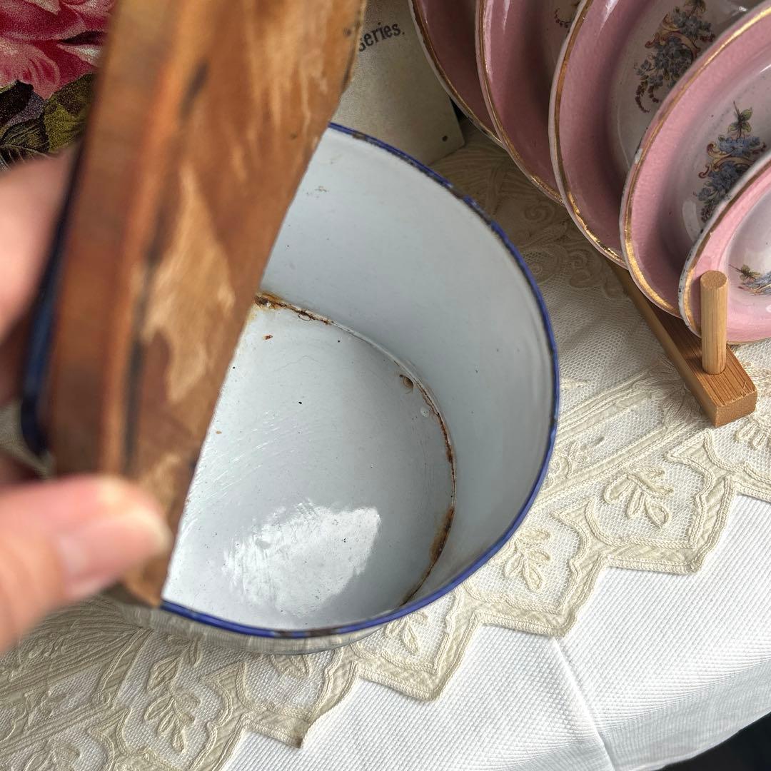 ぴくです。フランスアンティーク　japy ホーローセル缶