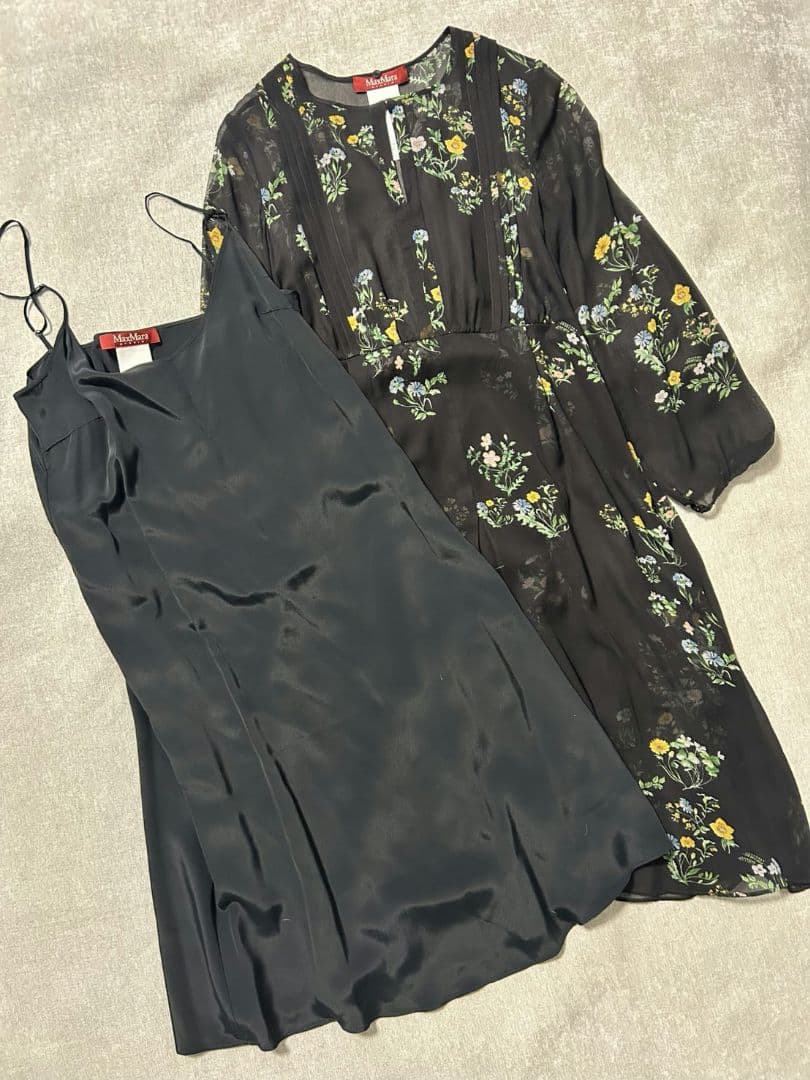 MaxMara　マックスマーラ　100%SILK　花柄ワンピース　ペチコート付