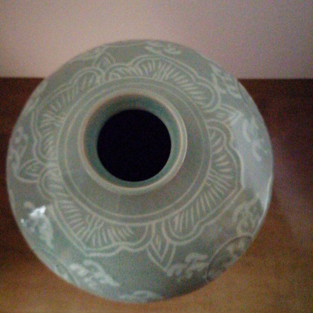 超美品！高麗青磁　壺　花器　桐箱入り