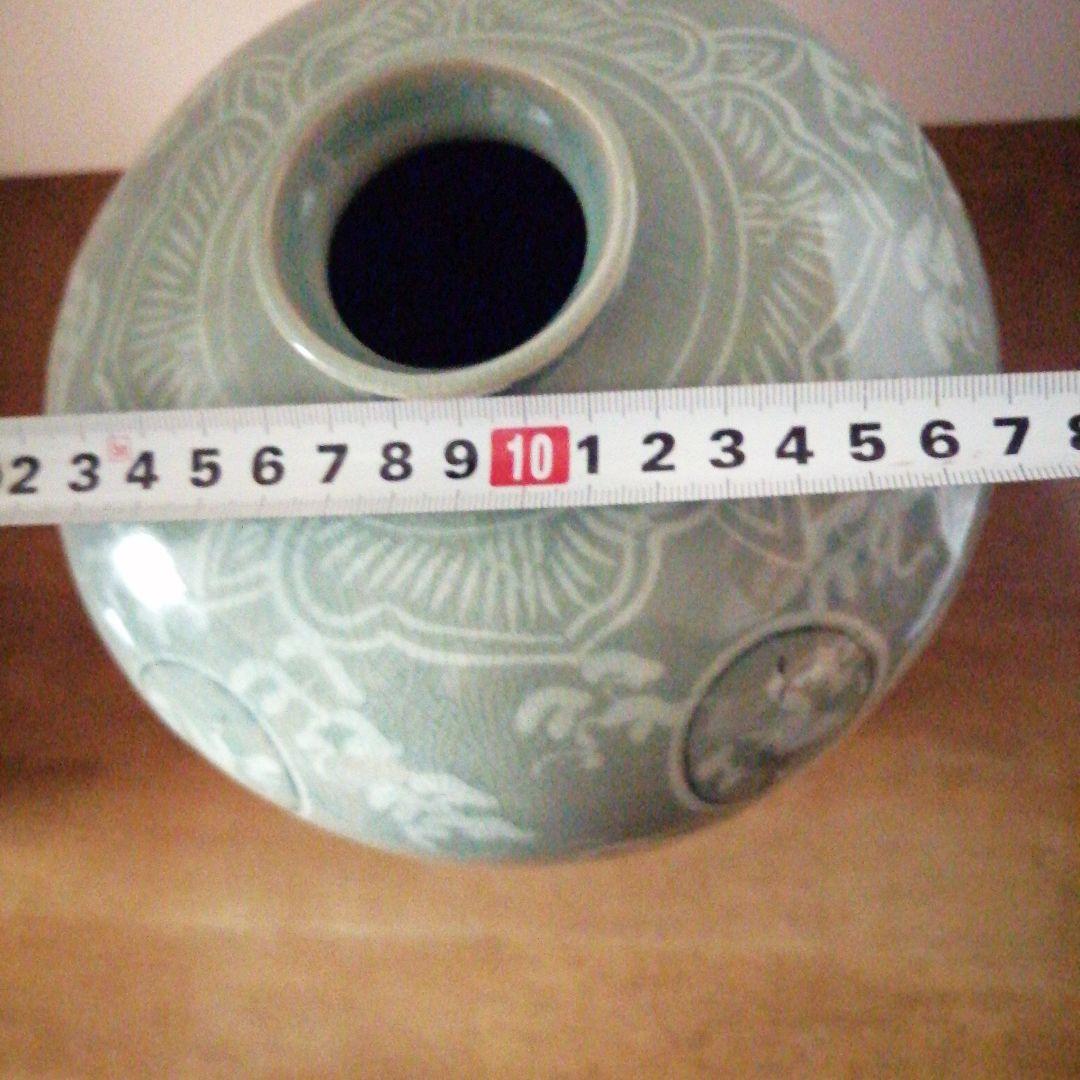 超美品！高麗青磁　壺　花器　桐箱入り