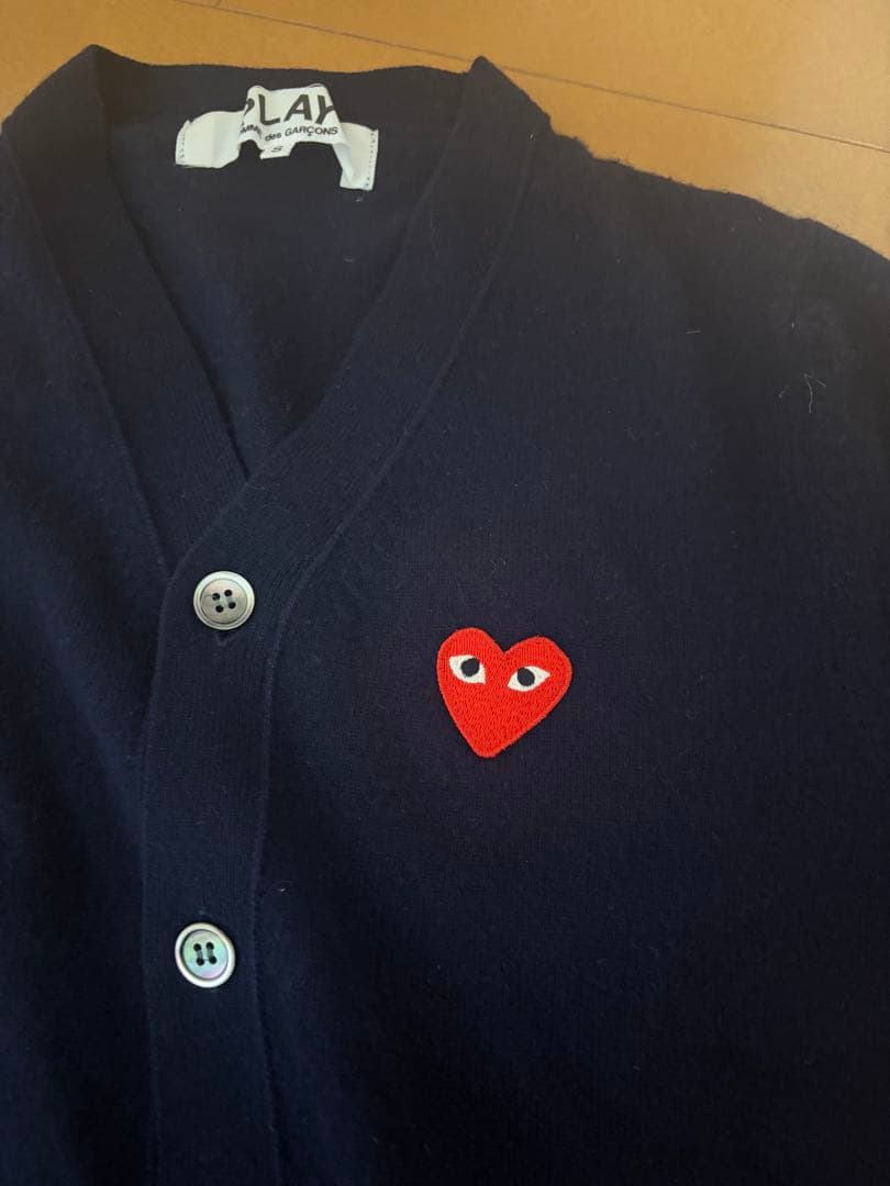 COMME des GARÇONS PLAY ネイビー カーディガン S