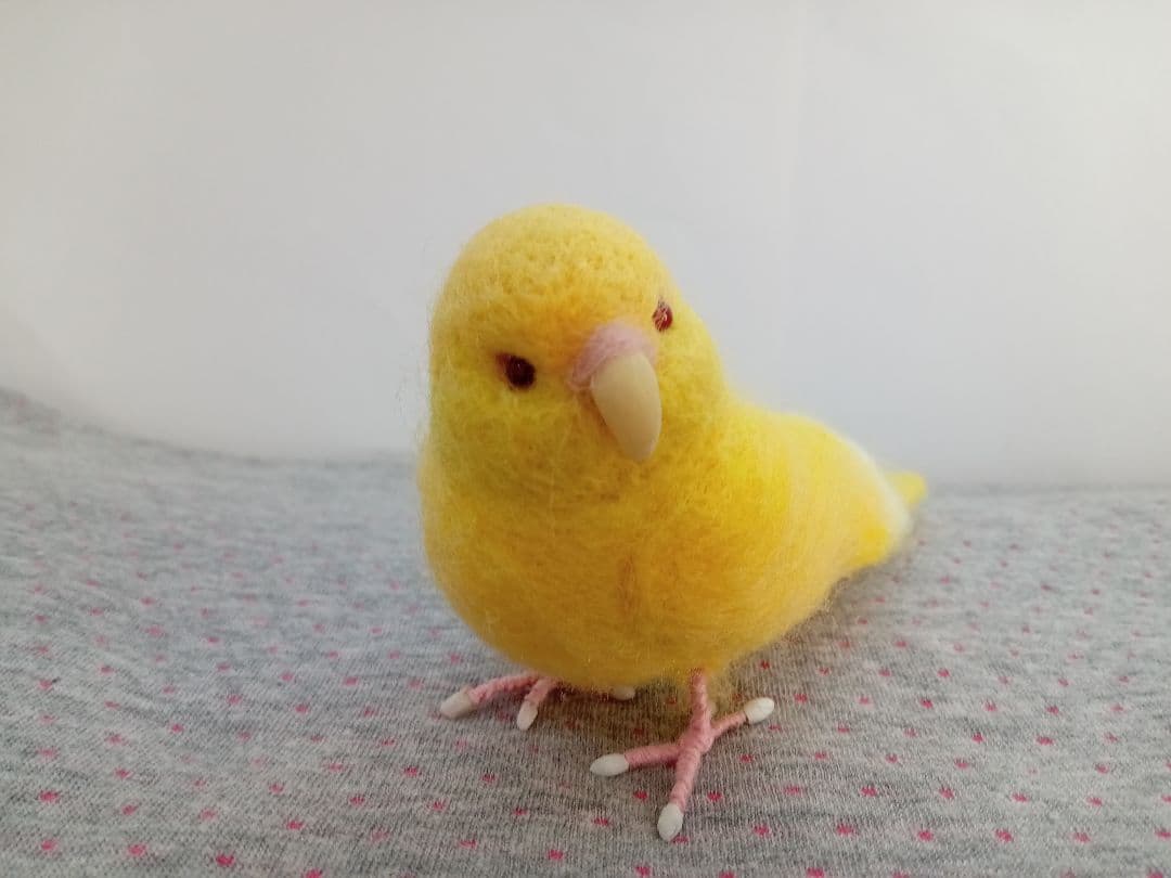 ゆかり様　華様　確認用　セキセイインコルチノーの置物　羊毛フェルト【確認用】