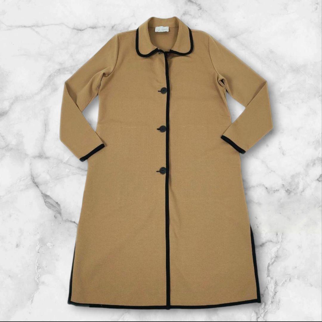 美品 Gisella M 丸襟　ジャージーストレッチロングコート
