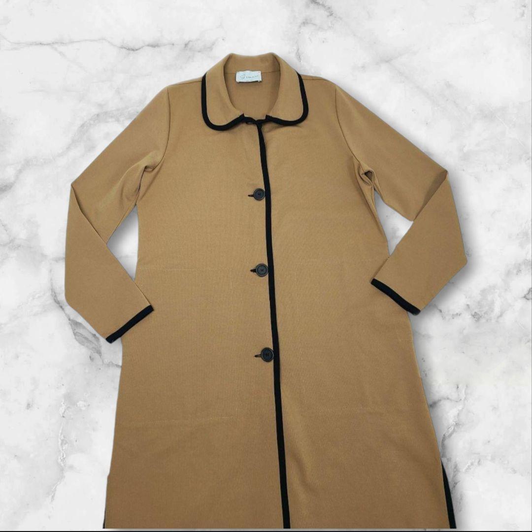 美品 Gisella M 丸襟　ジャージーストレッチロングコート