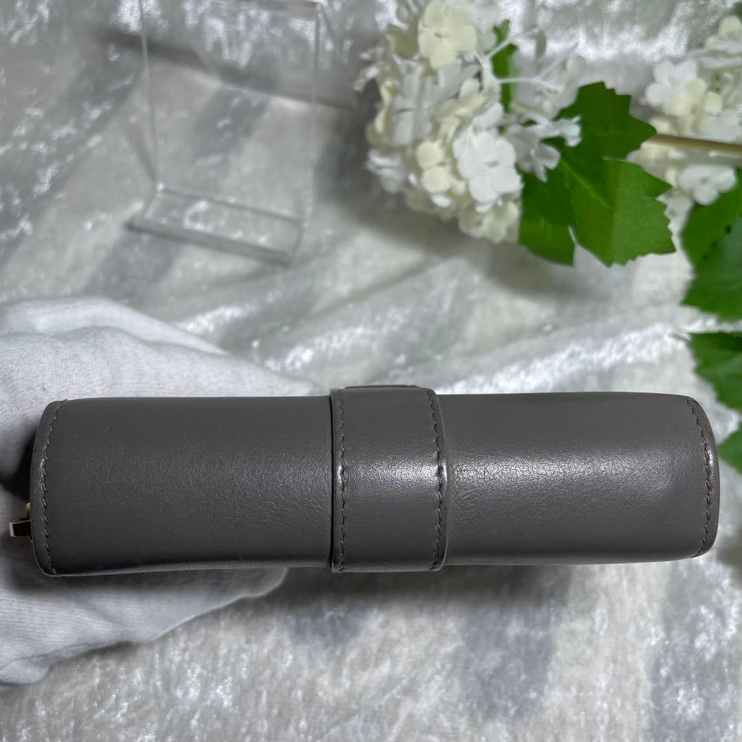 サンローラン 二つ折り財布 ラウンドジップ カサンドラ グレー YSL
