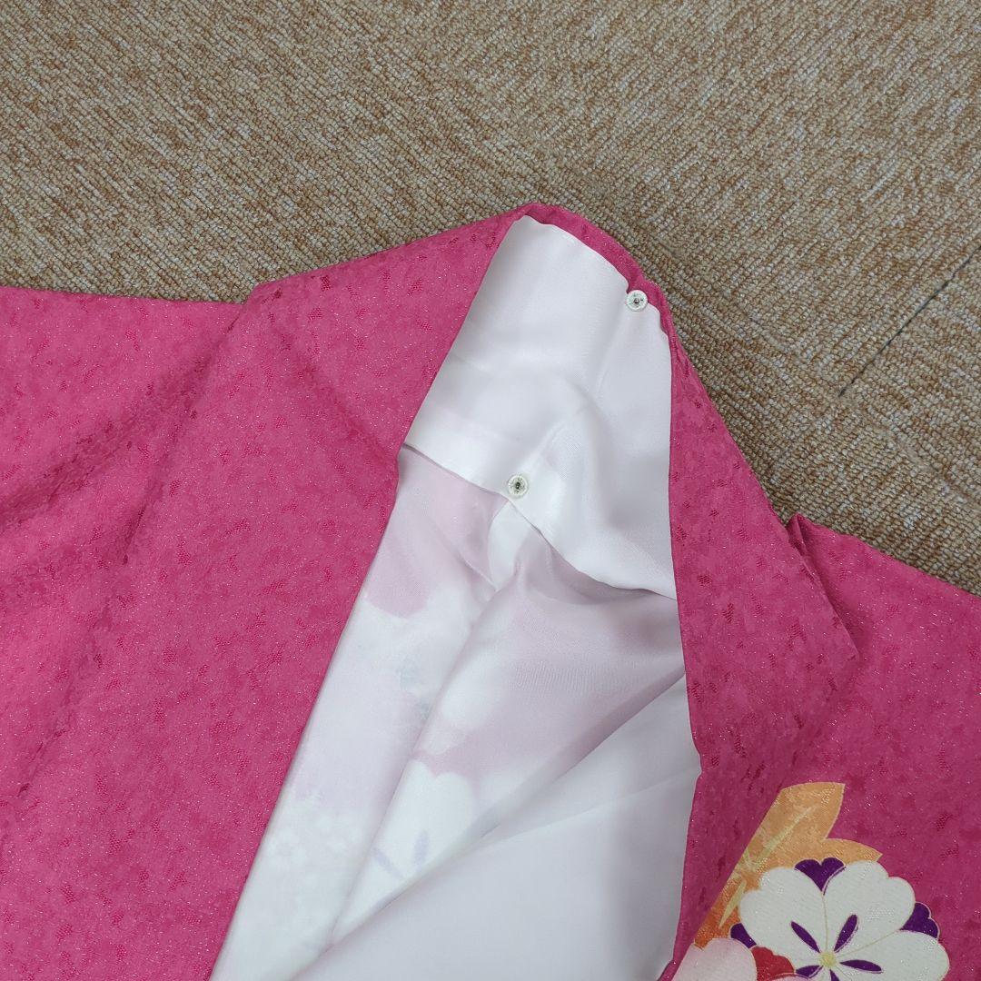 振袖 ピンクと紫の花柄　Lサイズ