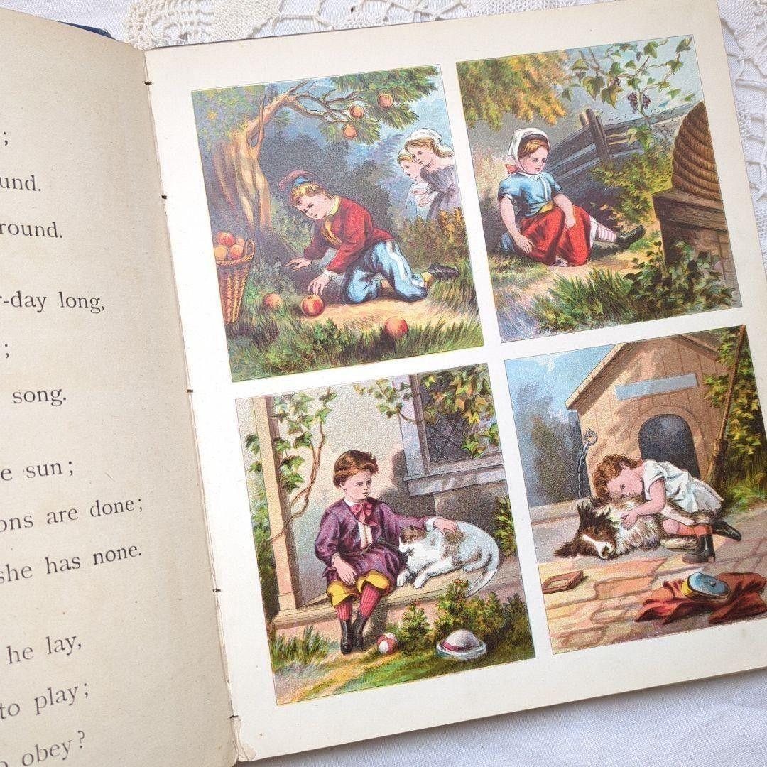 超稀少1880アンティーク絵本 児童書 洋書古書 ヴンテージ ヴィクトリアン
