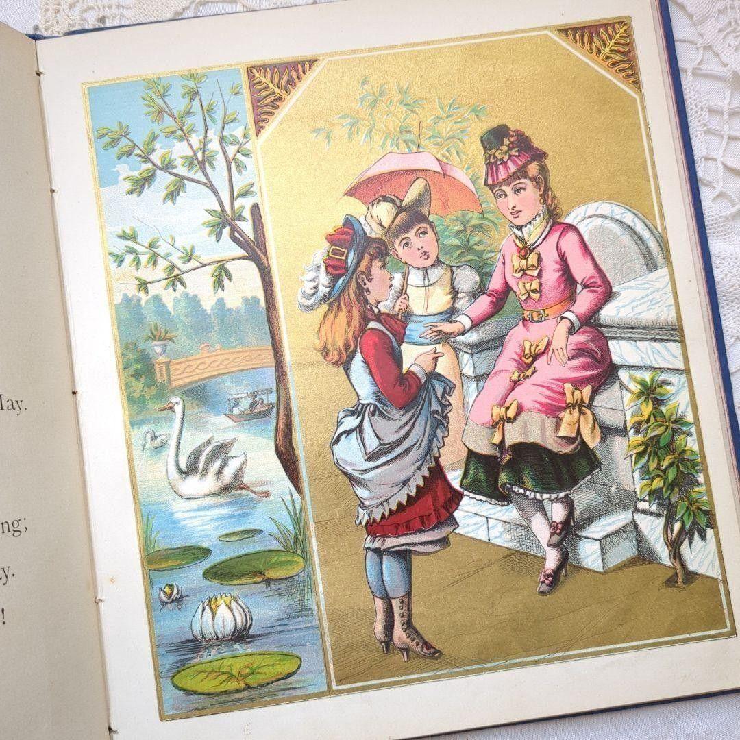 超稀少1880アンティーク絵本 児童書 洋書古書 ヴンテージ ヴィクトリアン
