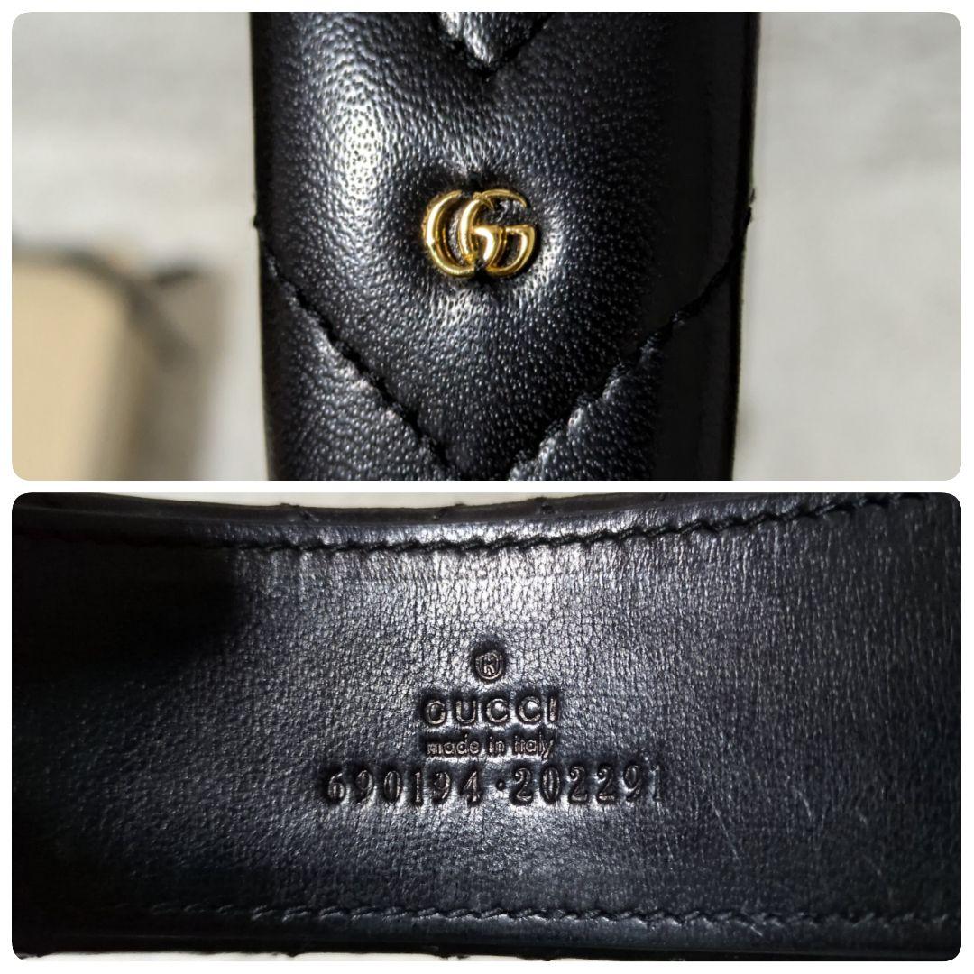 美品 GUCCI キルティング GGマーモント ラムスキンレザー カチューシャ