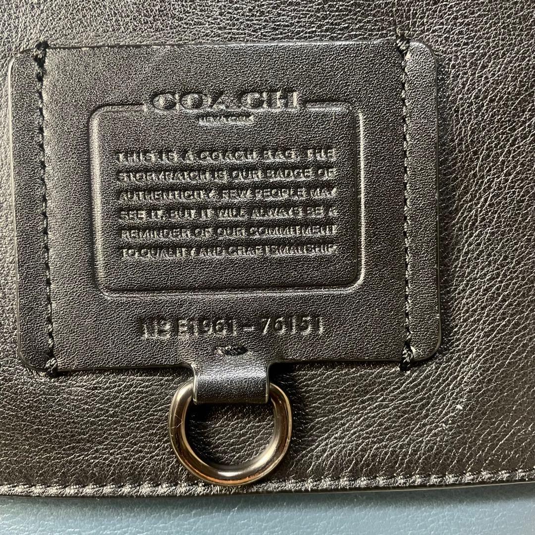 美品　COACH コーチ　ショルダーバッグ　メッセンジャー　レザー　ブラック