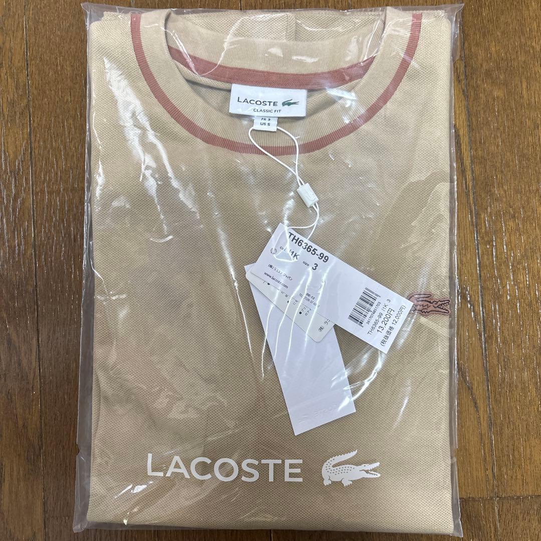 ラコステ スリーブネームパッチ 鹿の子地Tシャツ