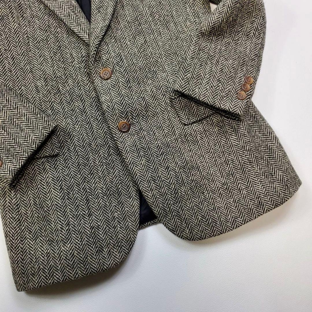 Harris Tweed テーラードジャケット ヘリンボーン グレー 高級生地