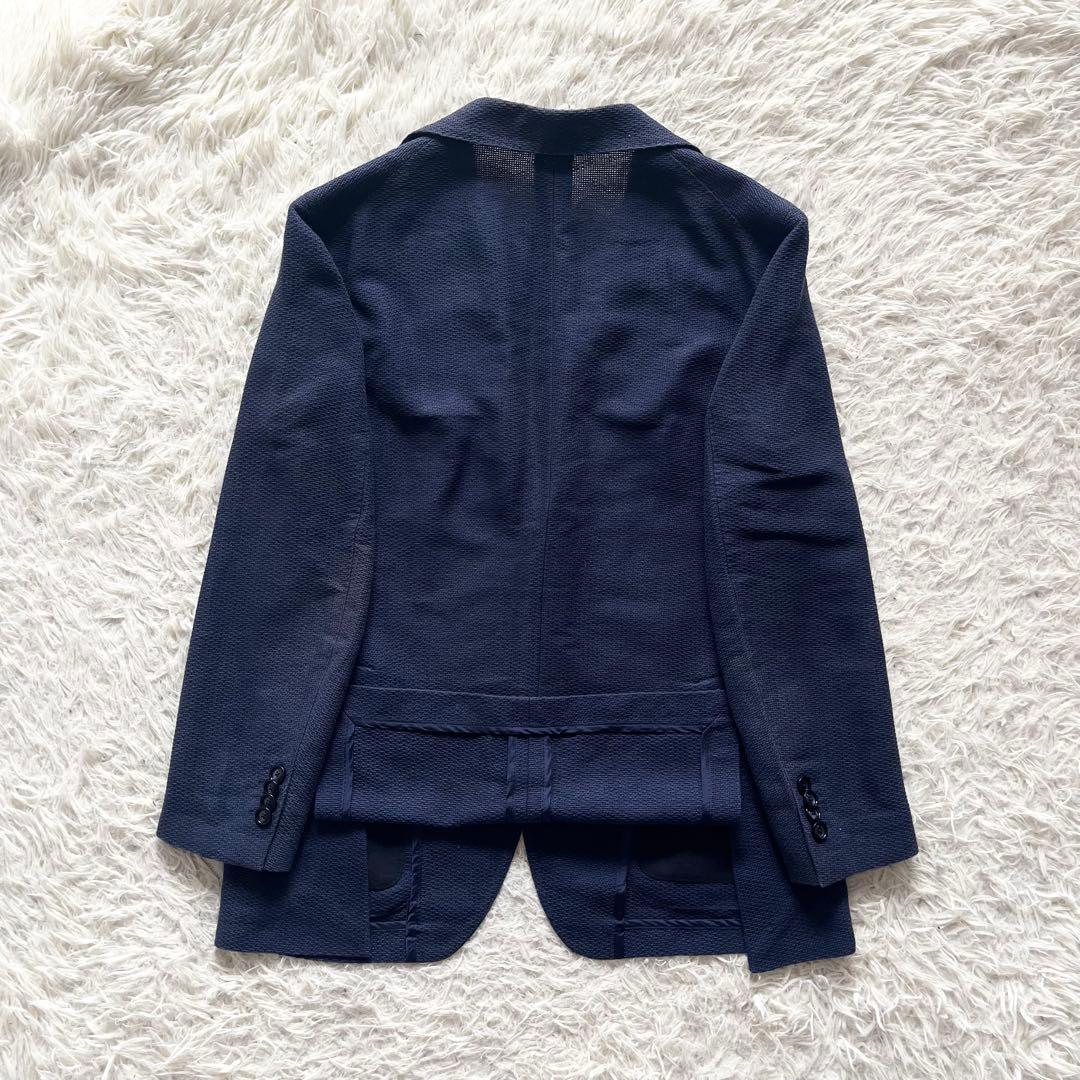 <良品>TAGLIATORE コットンリネン ネイビー ジャケット サイズ46