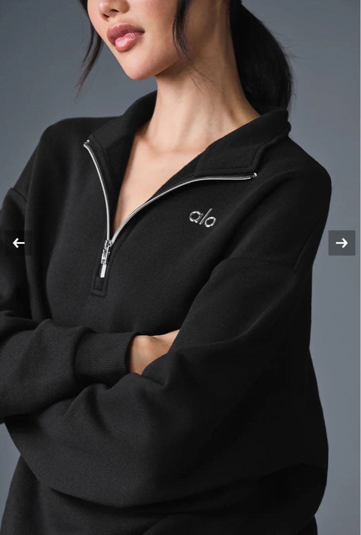alo Accolade 1/4 Zip Pullover ブラック