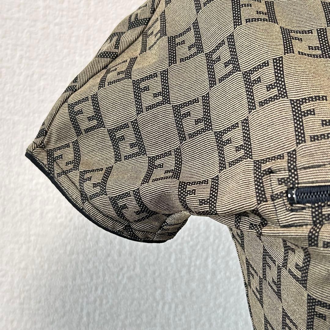 美品 FENDI ズッカ柄 半袖トップス Vネック ストレッチ 40