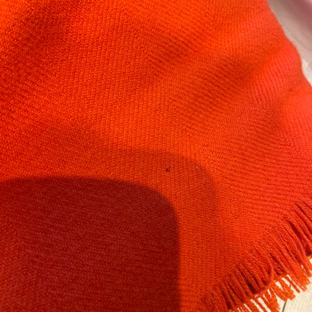 【訳あり】HERMES エルメス　大判ストール　オレンジ