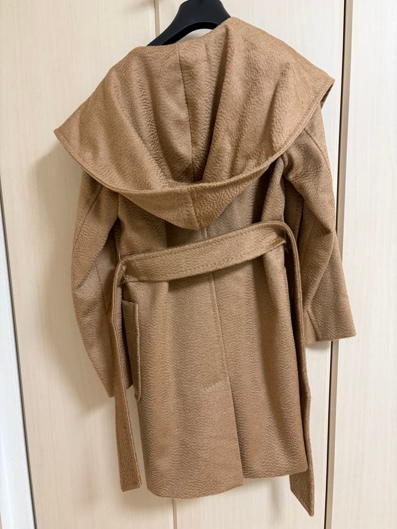 【新品タグ付き】MaxMara ピュアキャメル マニュエラ フーディッドコート