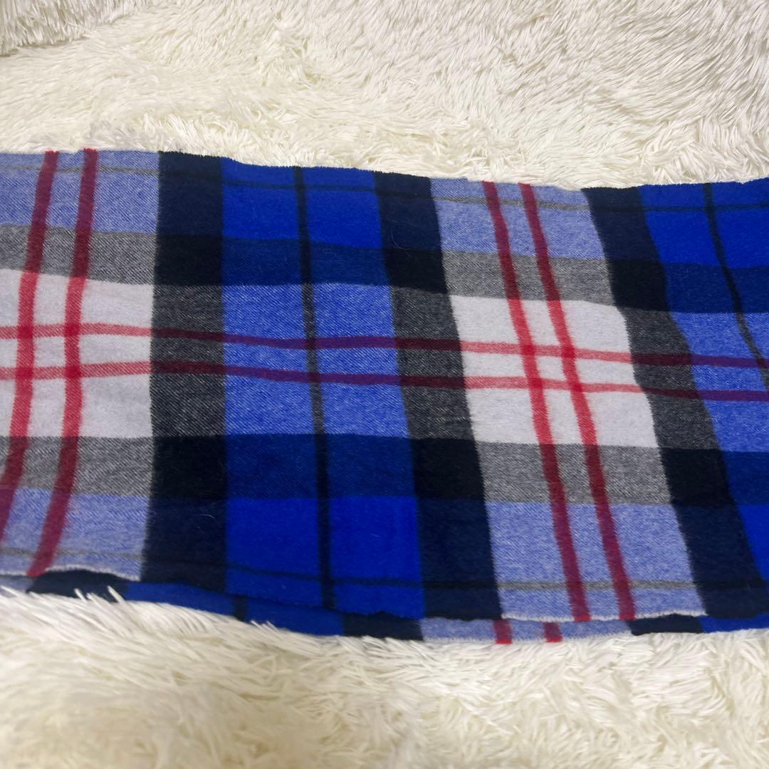 美品 ジョンストンズ カシミヤ100％ 中判　マクファデンブルー チェック