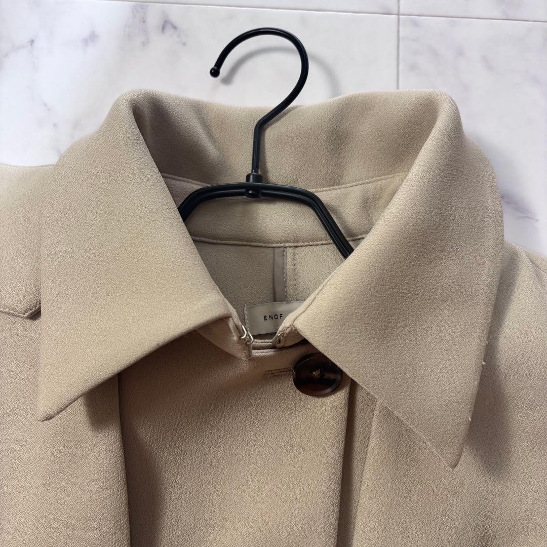 人気　enof air long coat ロングコート　ベージュ　マキシ丈