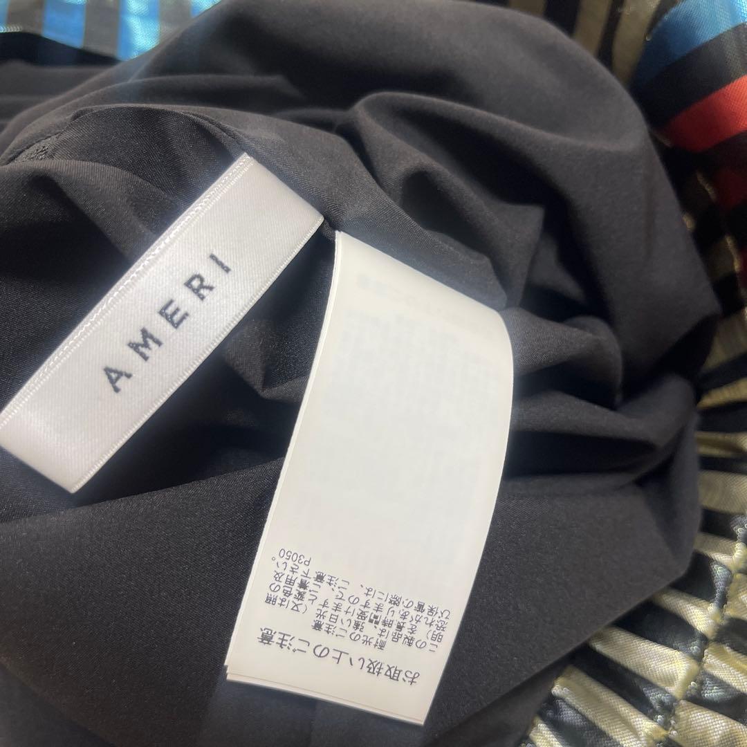 Ameri VINTAGEプリーツロングスカート 多色ストライプ