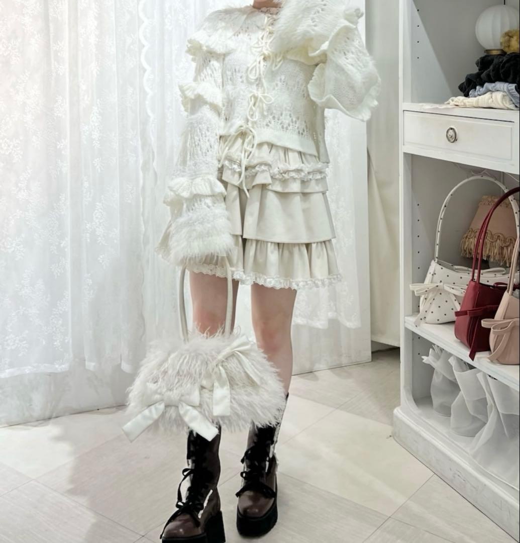merryjenny fluffy border cardigan 村川緋杏着用