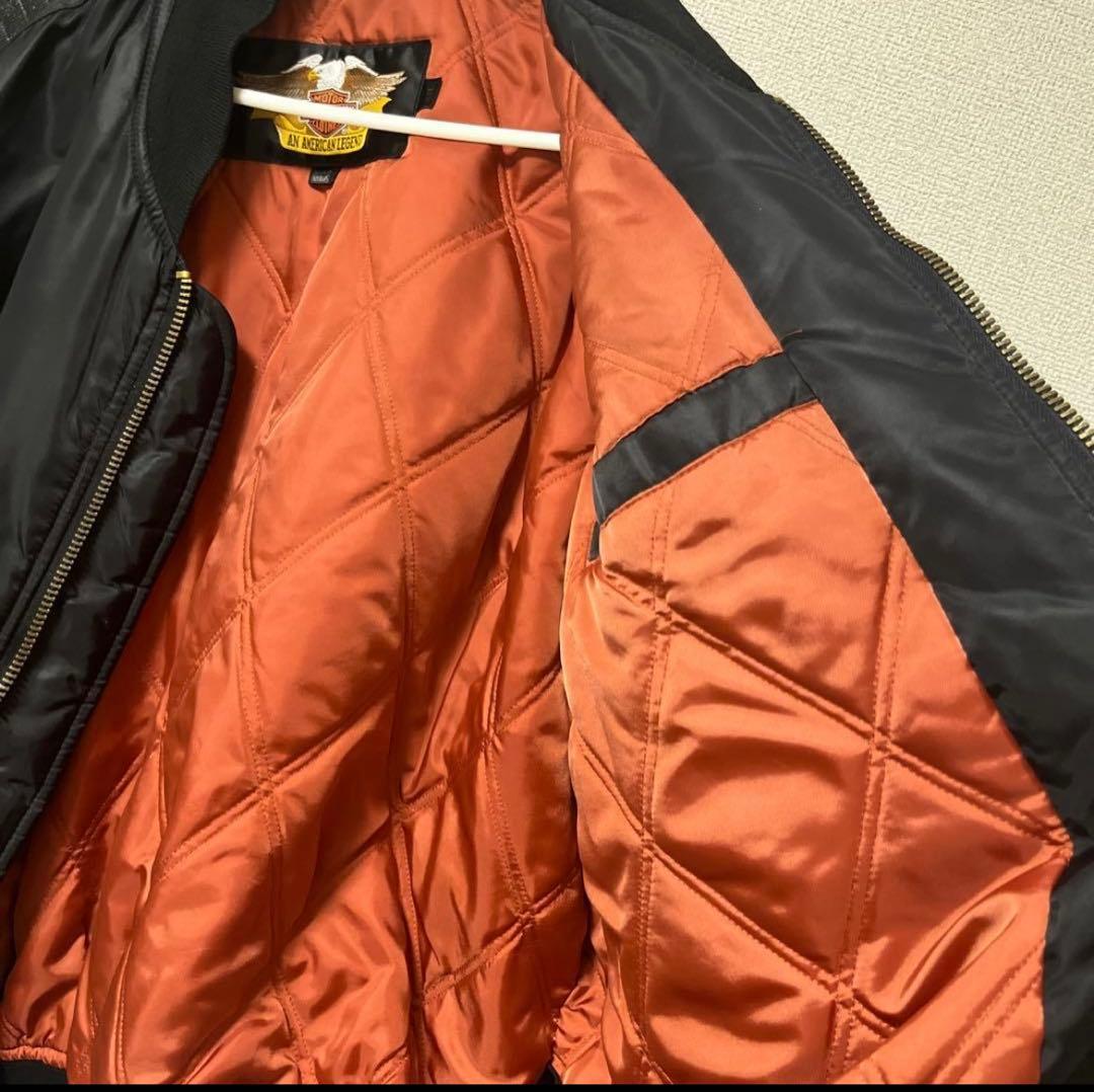 80s USA製 Harley-Davidson MA-1 ジャケット ブラック