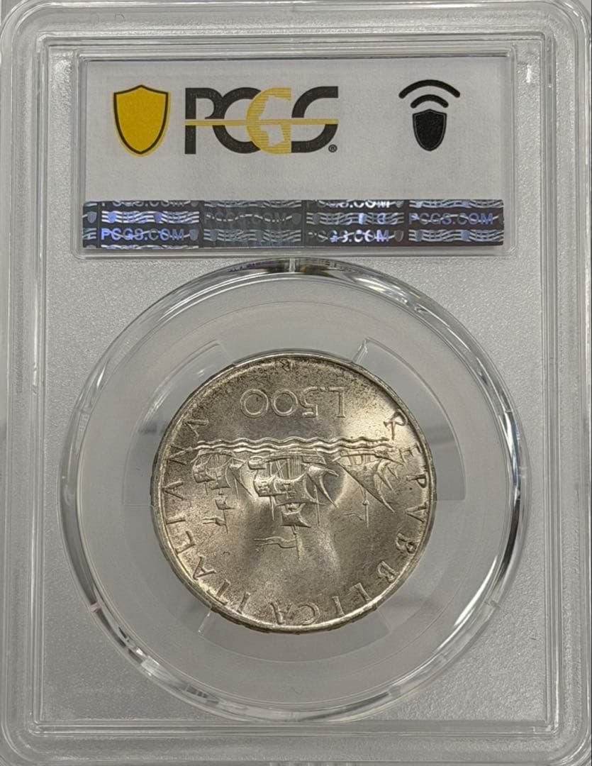 1967年-Rイタリア 500リラ 銀貨 PCGS高鑑定