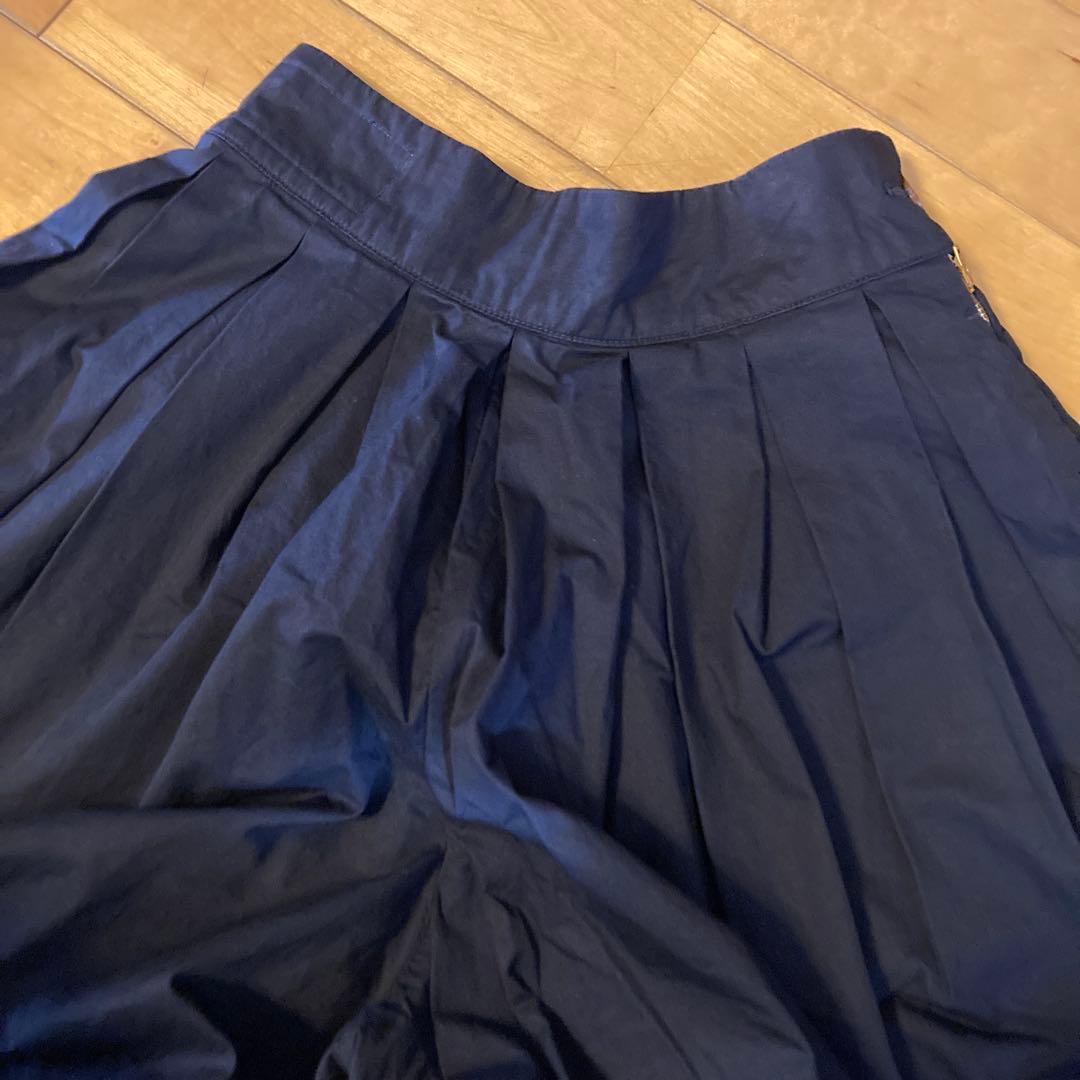 ハーベスティ　キュロットサーカスパンツ　ネイビー　日本製　美品
