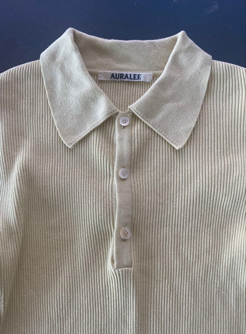 AURALEE オーラリー リブニット ポロシャツ SIZE0