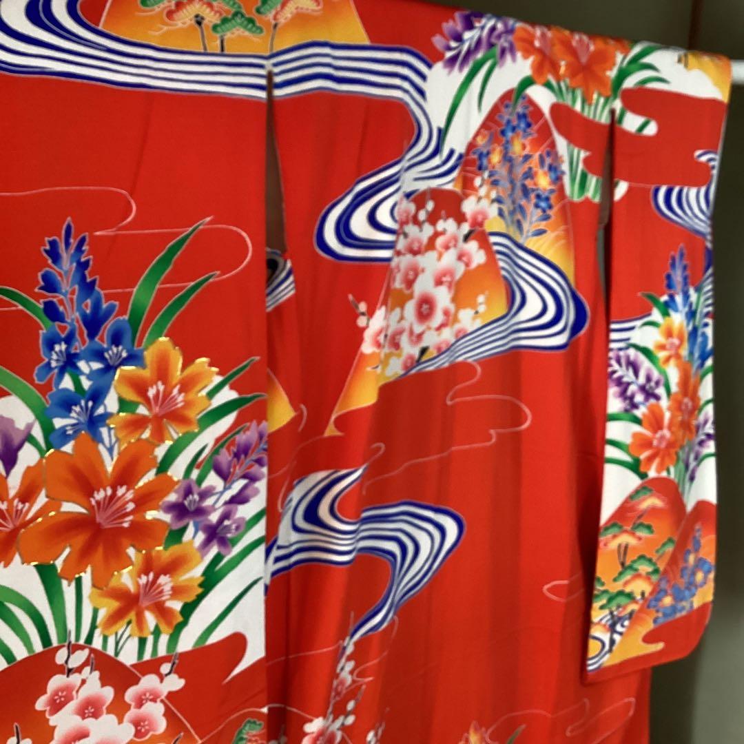 正絹踊り着物　裾引き