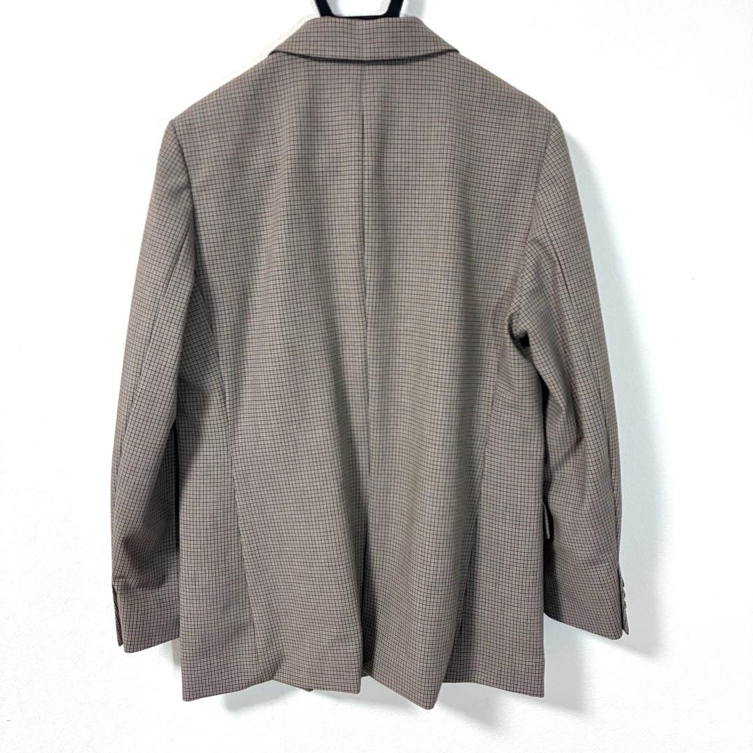 478557 25年度モデルユニクロダブルジャケット XL ブラウンチェック