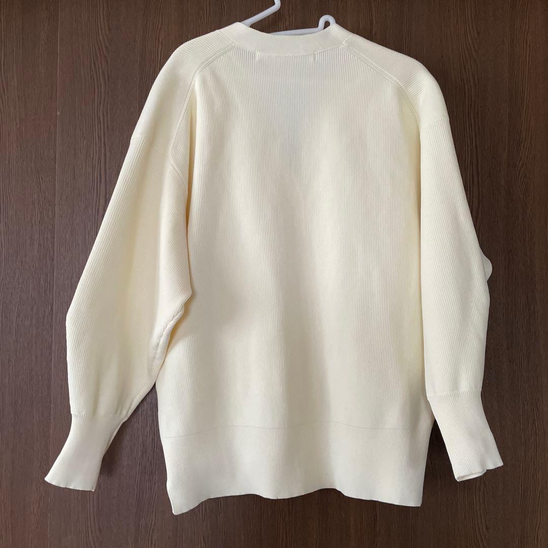ハグオーワー クロス&クロスＶネック畦編みニットガーデ美品