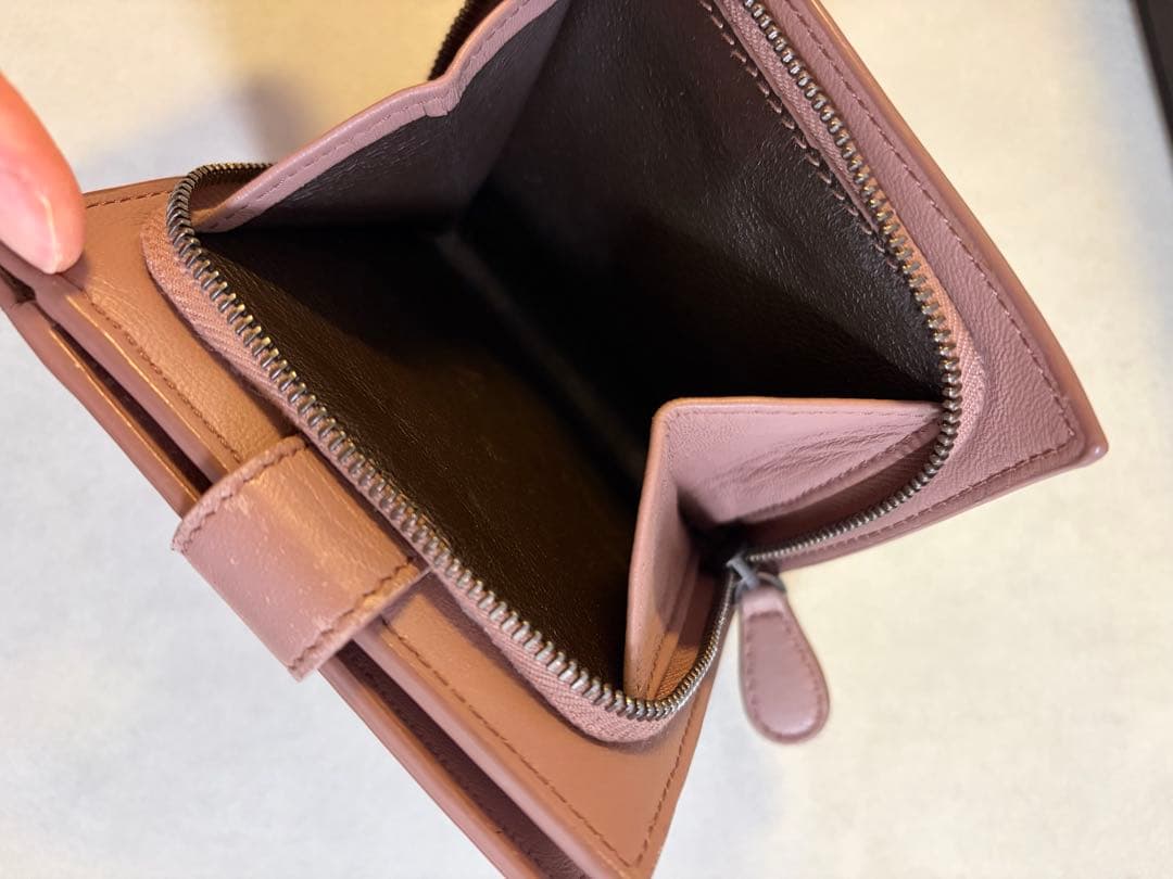【お値下げ】　Bottega Veneta 二つ折財布 ベージュピンク