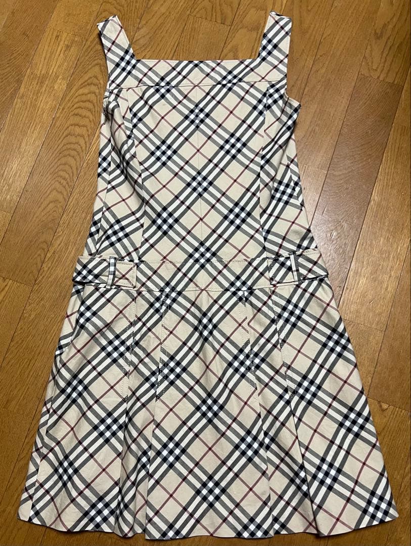 バーバリーブルーレーベルノバチェックミニワンピ