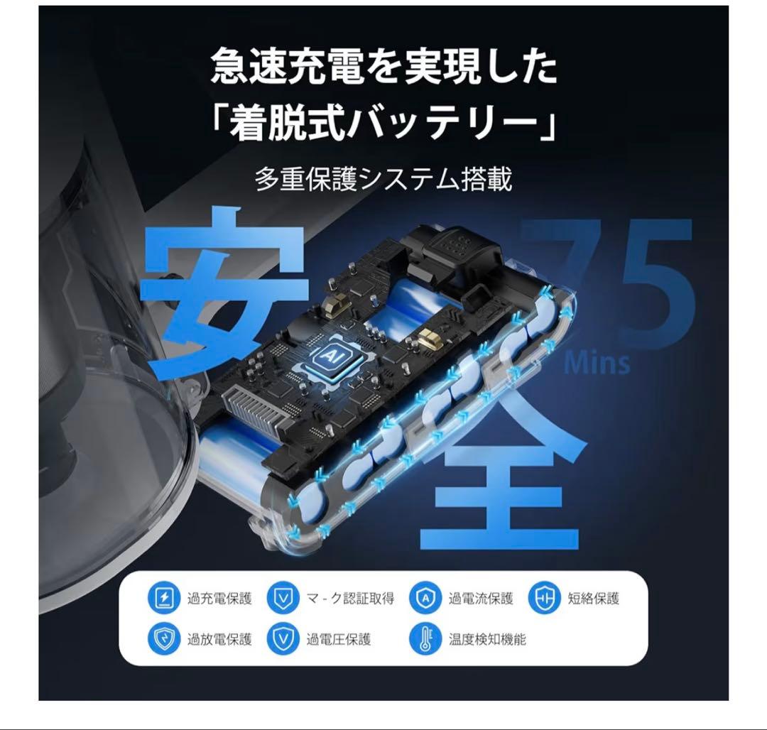掃除機 コードレスTemaku サイクロン軽量 自立式革新版グリーンLEDライト