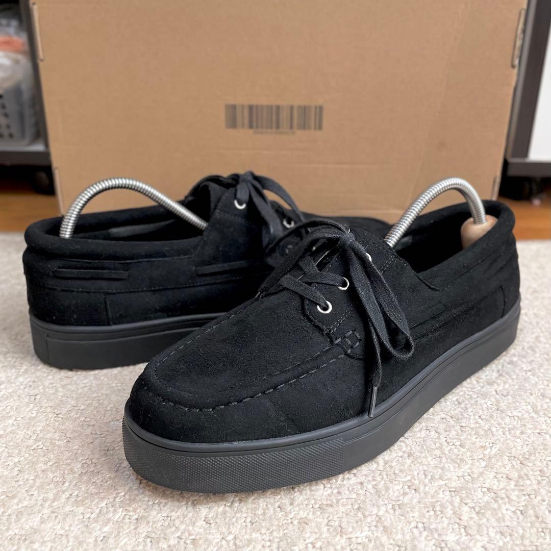 【美品】UNITED ARROWS ボートモックシューズ /25cm モード 黒