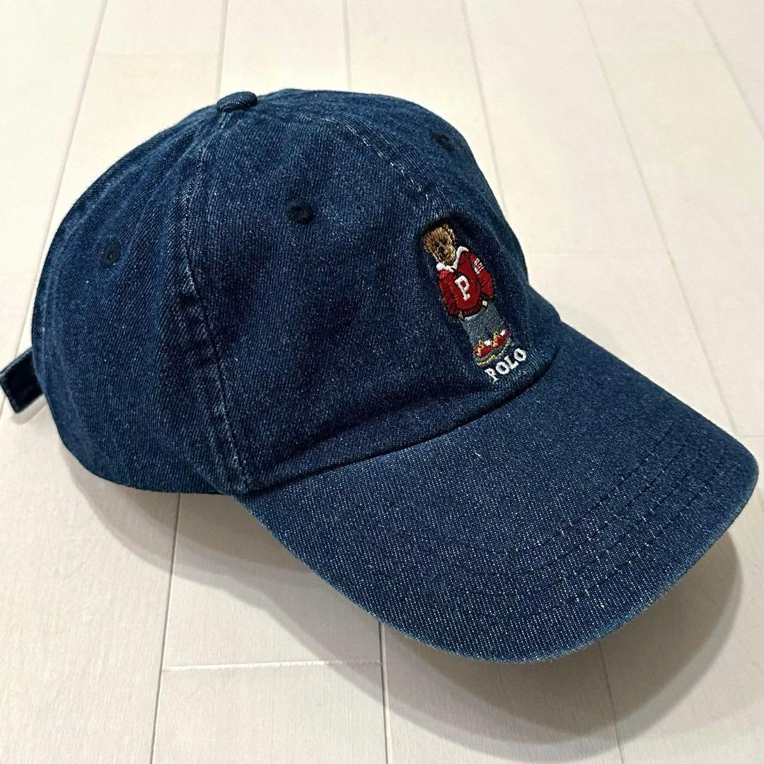 美品 Polo Ralph Laurenラルフローレン ポロベア デニムキャップ