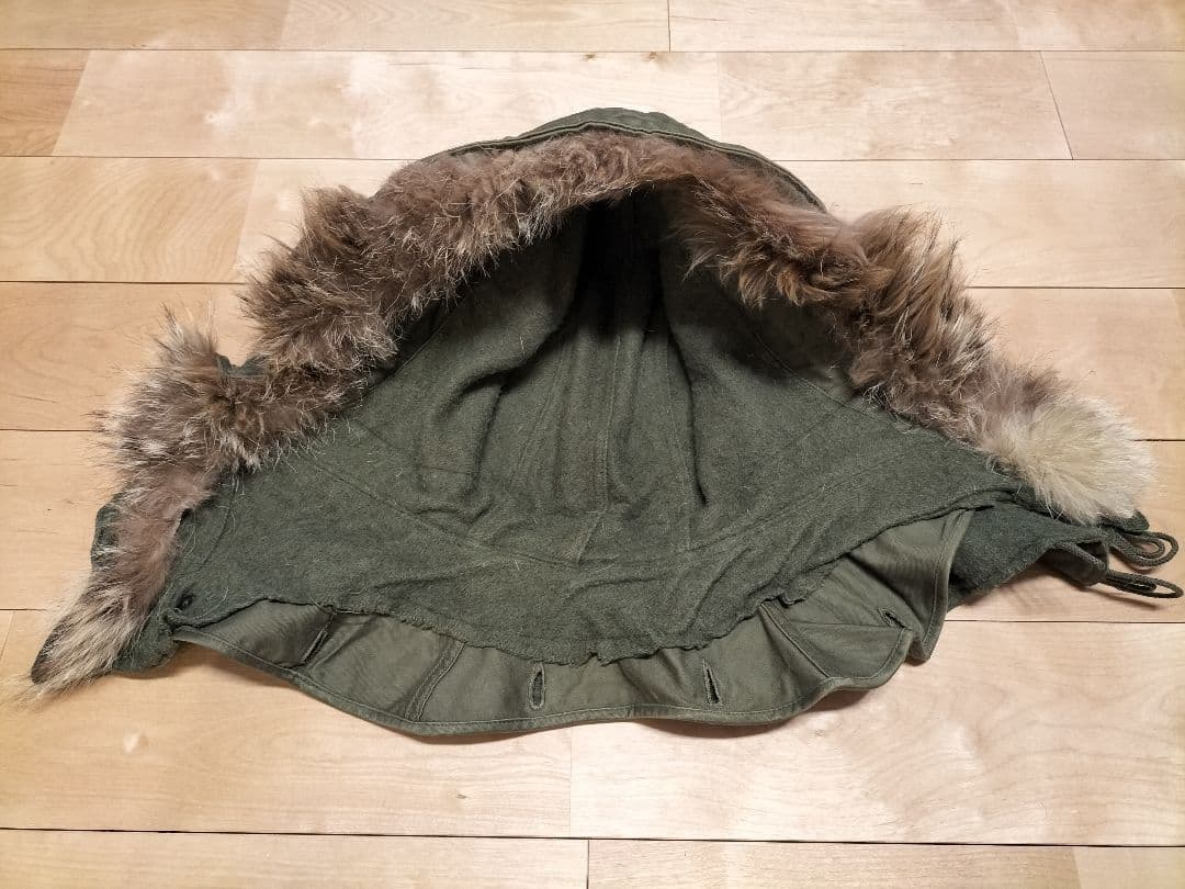 50s US ARMY（米陸軍）M51パーカー用フード　　コヨーテファー　初期型