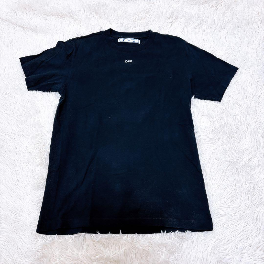 スプレーペイント　オフホワイト　Tシャツ　ティーシャツ　メンズ　XL ブラック