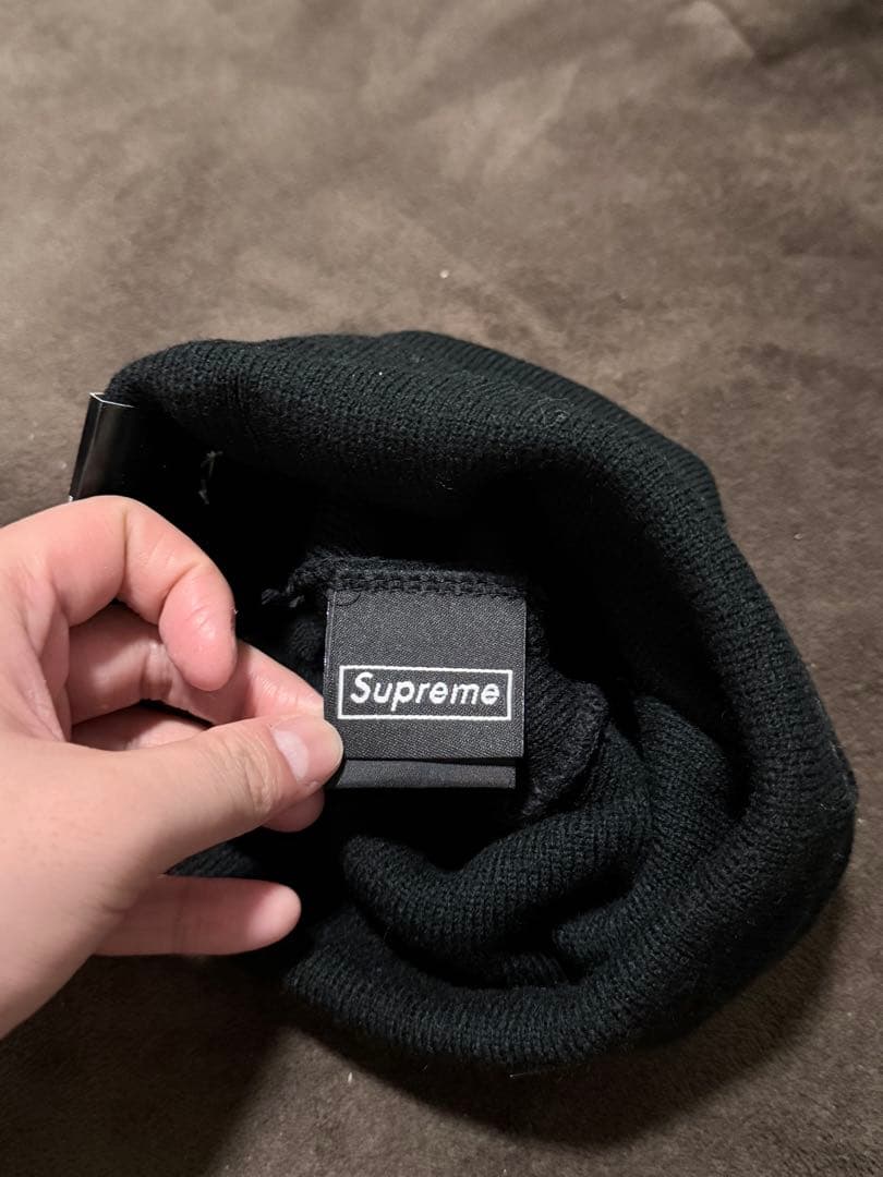 ら*ダ様 Supreme box logo beanie ブラック