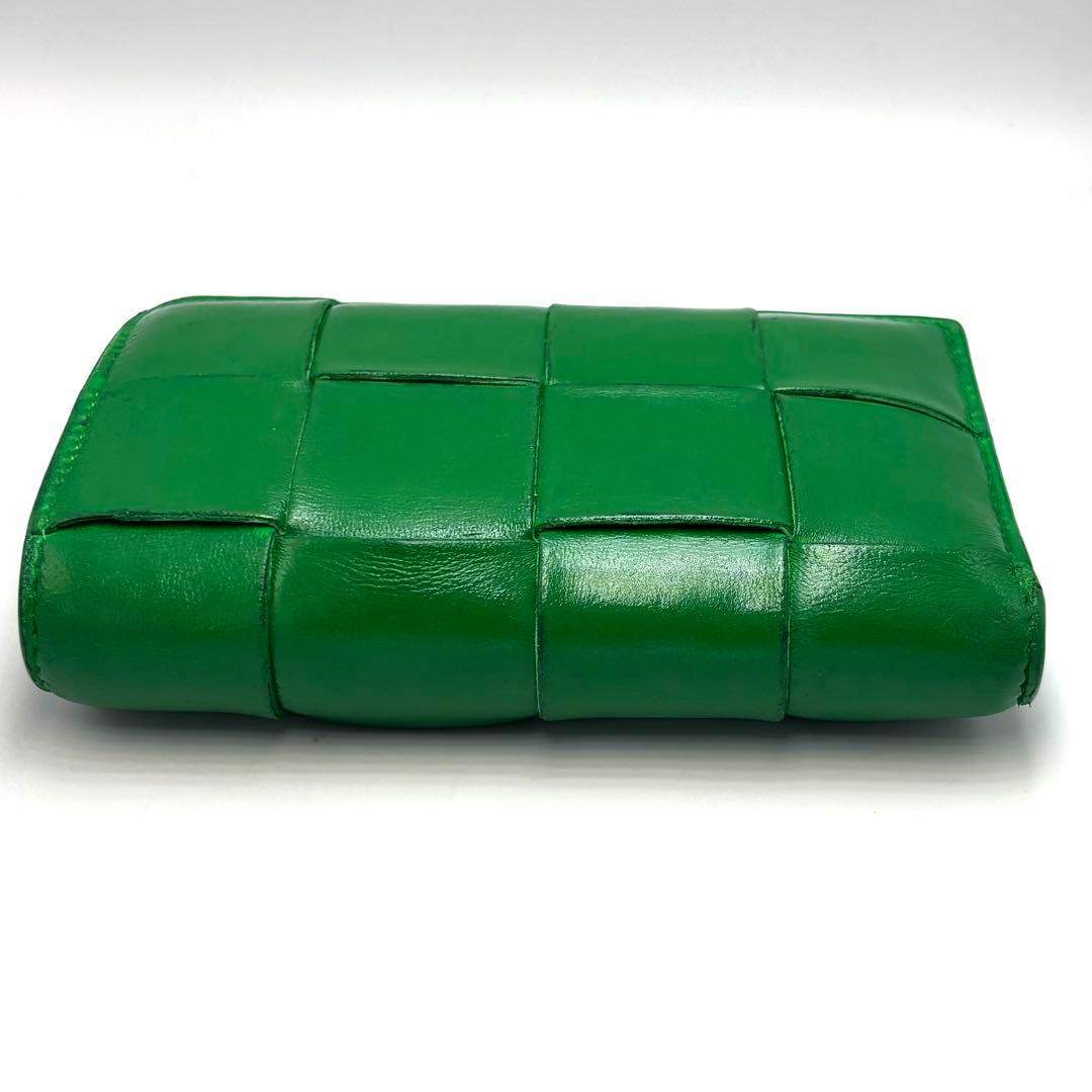 Bottega Veneta インテレチャート グリーンレザー ジッパー財布 箱