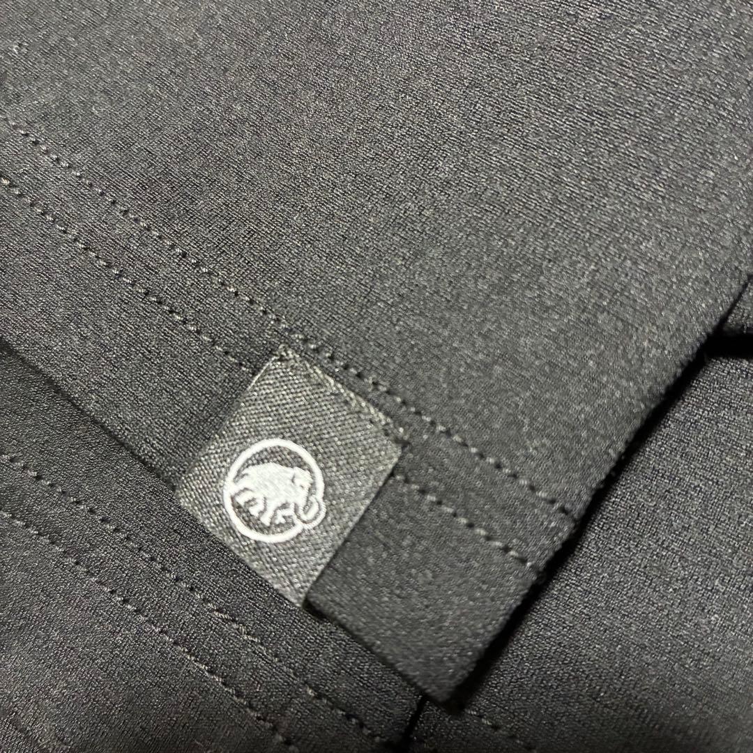 【新品】MAMMUT QD ロゴ プリント ロングスリーブ Tシャツ 速乾 黒