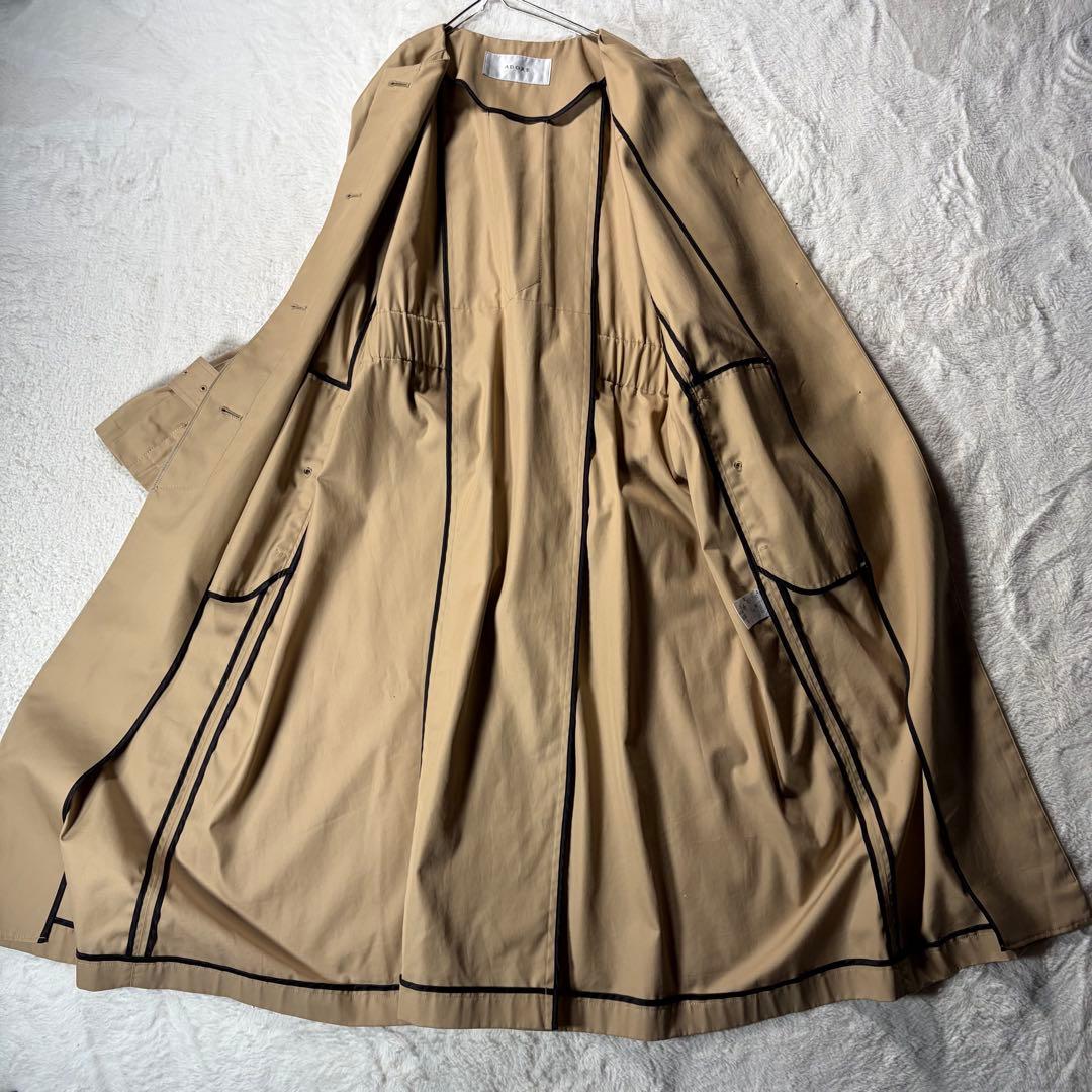 ADORE アドーア S コンパクトコットンノーカラーコート ベージュ 春 36