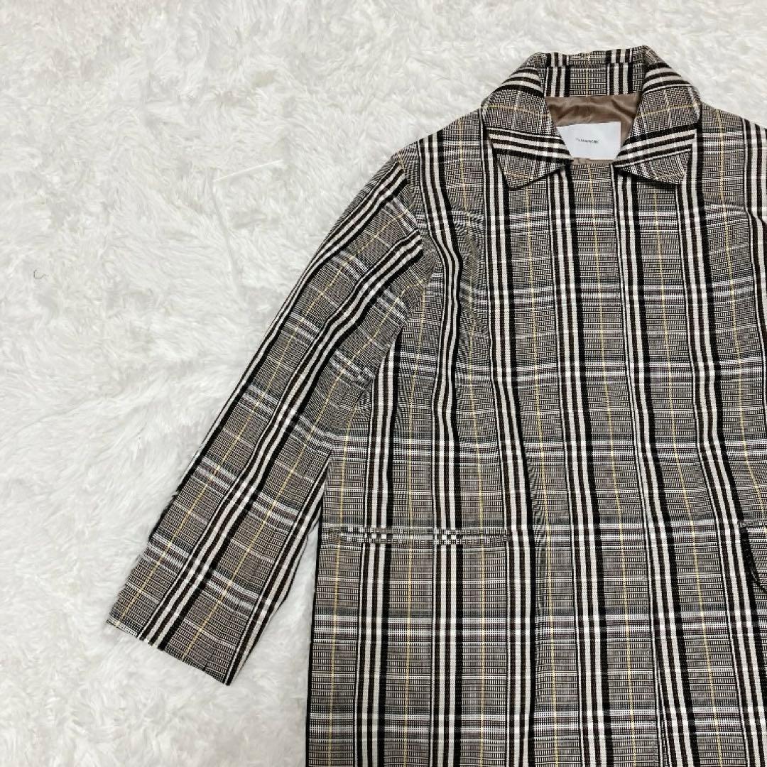 未使用 フレームワーク グレンチェック コクーンコート ロングコート チェック