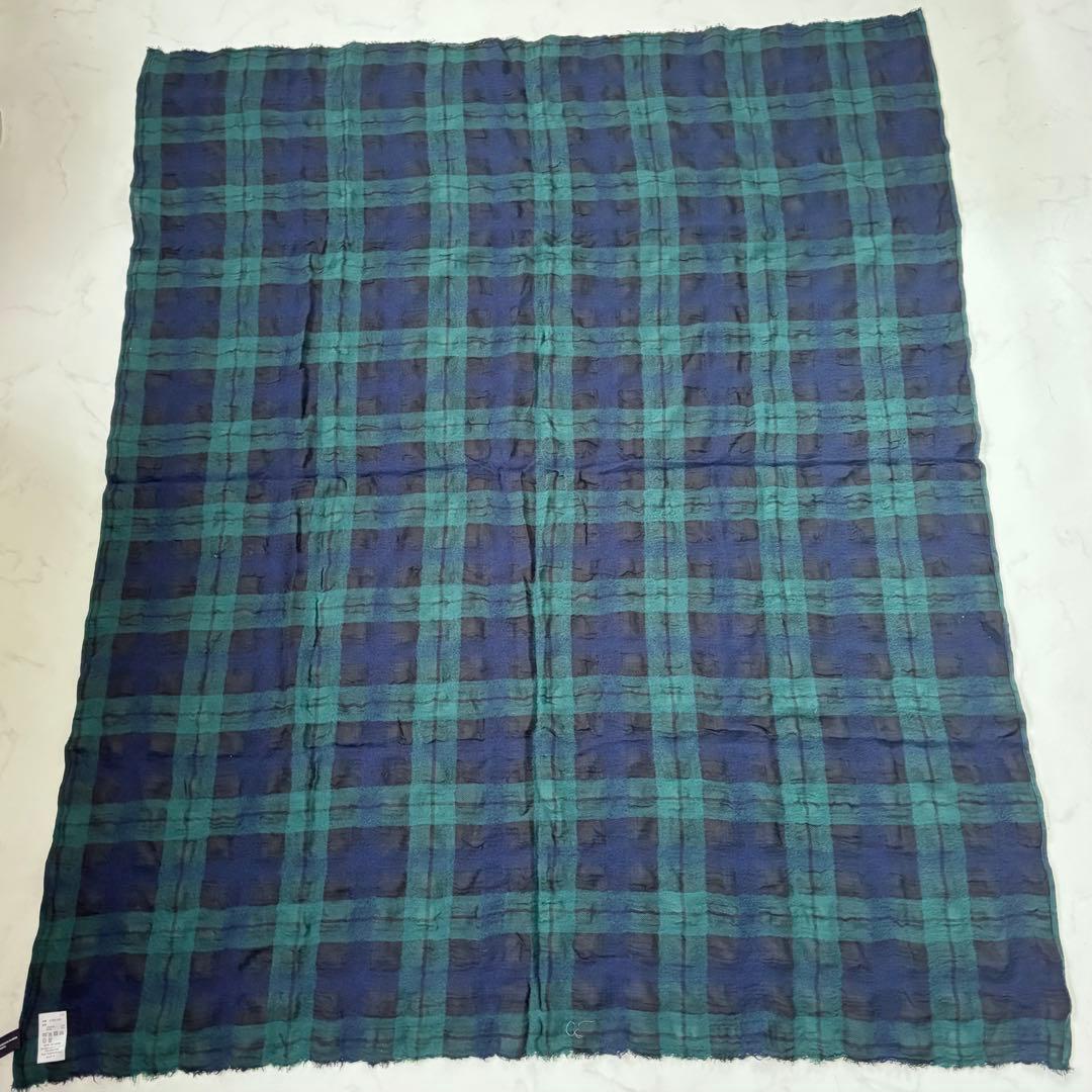 【極美品 今期完売モデル】大判 Checked ガーゼストール ブラックウォッチ