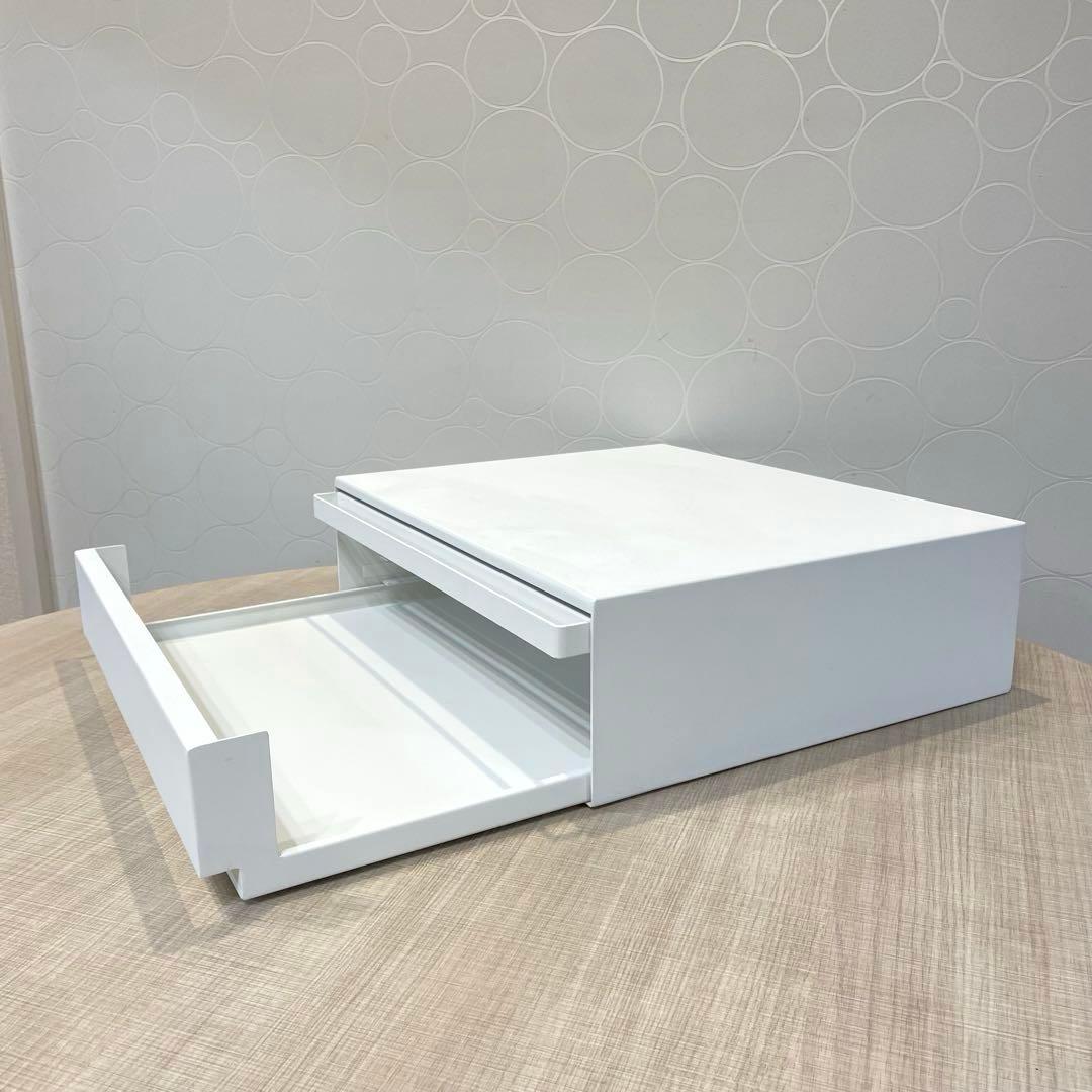 【美品】山崎実業 tower レンジ下収納 スライドテーブル付 2WAY ①
