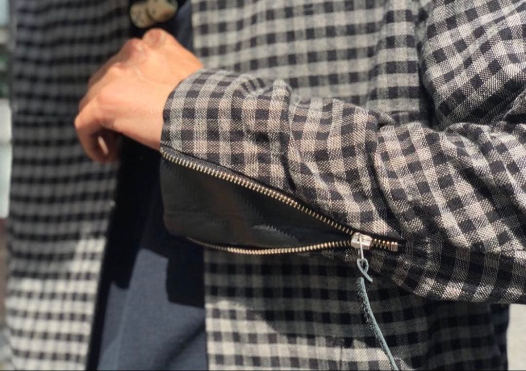 【SUNSEA】 14ss Gingham Long Tee Blouson