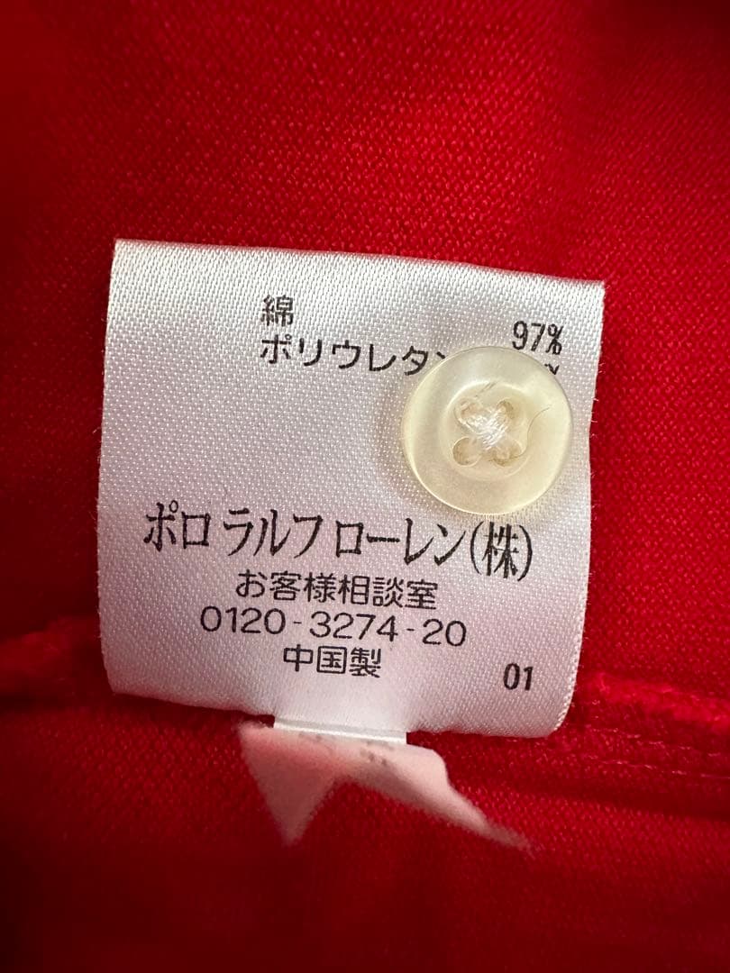 新品ラルフローレン レッド ポロシャツ 半袖 ビックポニー 3