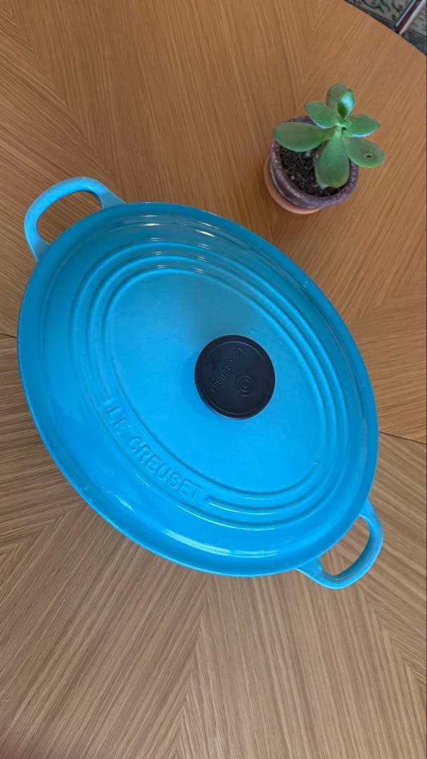 【ル・クルーゼ】楕円鍋　27cm カリビアンブルー　オーバル